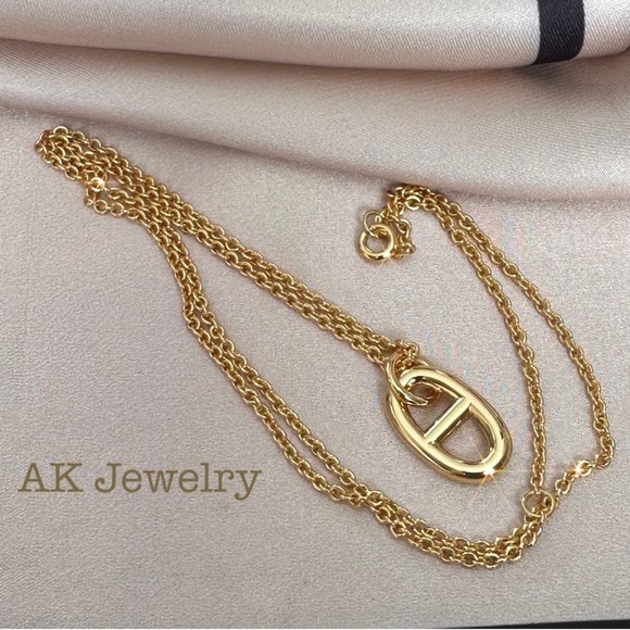 💎LUXURY NECKLACE GOLD Oval Chain One Link Elegant Brilliance with Class - Picture 3 of 5